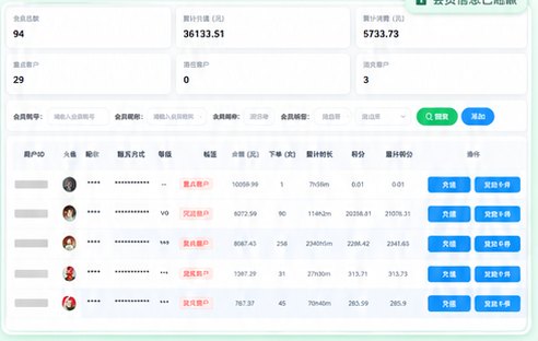 PC收银台会员管理